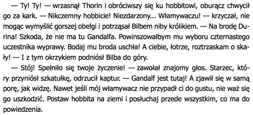 Bilbo Baggins hobbit arcyklejnot Thorin Gandalf