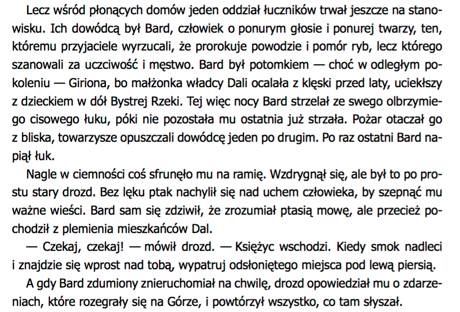Hobbit streszczenie szczegolowe dokladne bard Smaug drozd