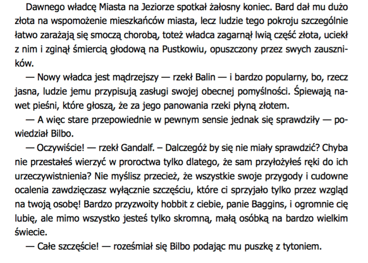 Hobbit czyli tam i z powrotem – streszczenie – Język polski