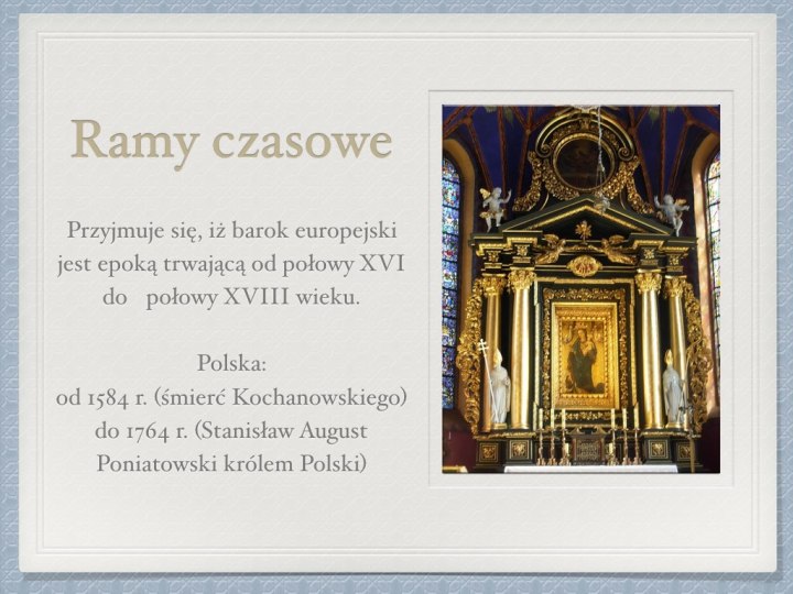 Barok – prezentacja – Język polski