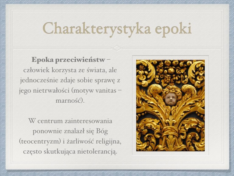 Barok – prezentacja – Język polski