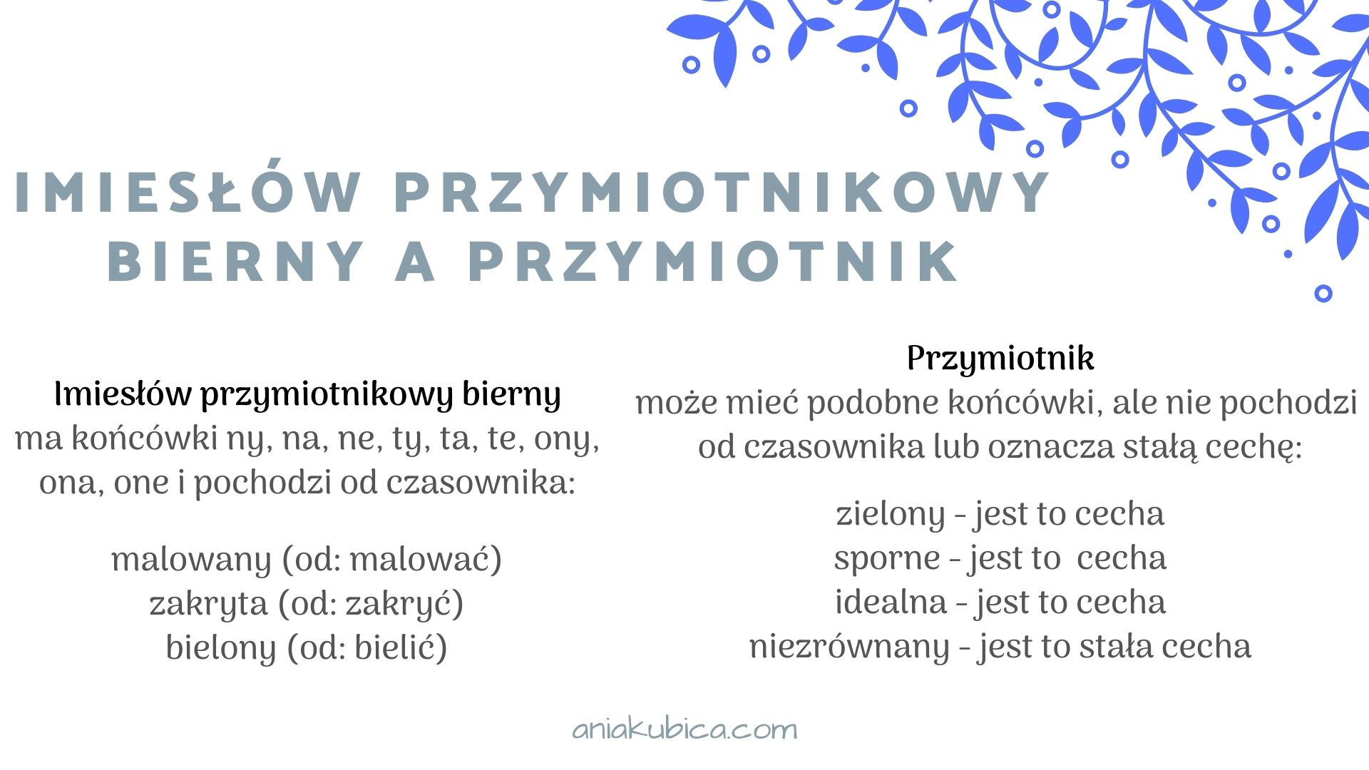 Różnice pomiędzy przymiotnikiem a imiesłowem przymiotnikowym