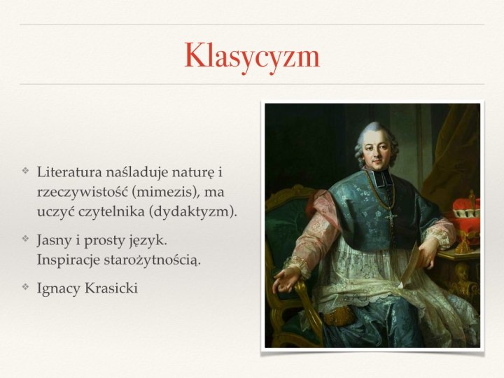 Oświecenie – prezentacja – Język polski