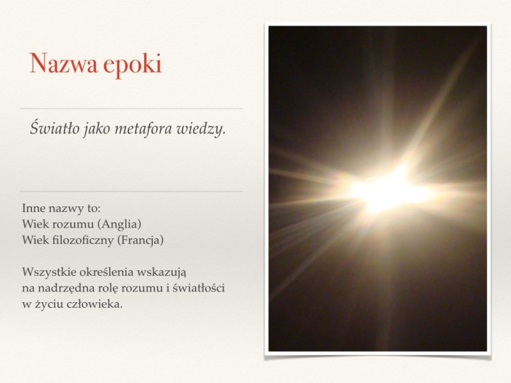 Oświecenie – prezentacja – Język polski
