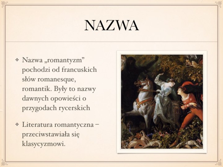Romantyzm – prezentacja – Język polski
