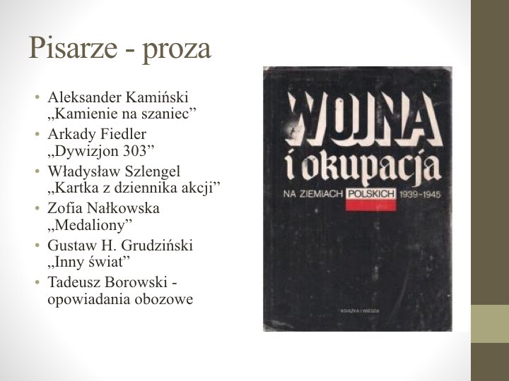 Wojna i okupacja – prezentacja – Język polski