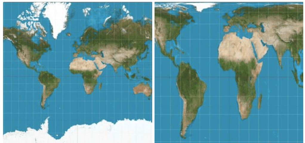 Prawdziwy wygląd rozciągniętej na płasko kuli ziemskiej