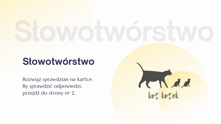 Słowotwórstwo – test – Język polski