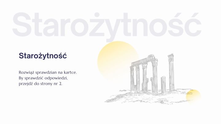 Starożytność Sprawdzian Liceum Język Polski