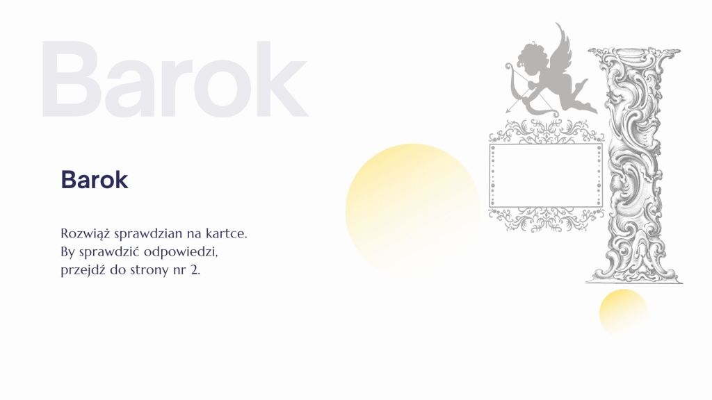 Sprawdzian z baroku - barok test z odpowiedziami

