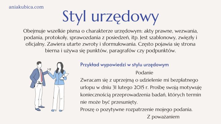 Styl urzędowy - cechy i przykład