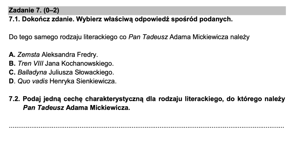 Teoria literatury – Język polski