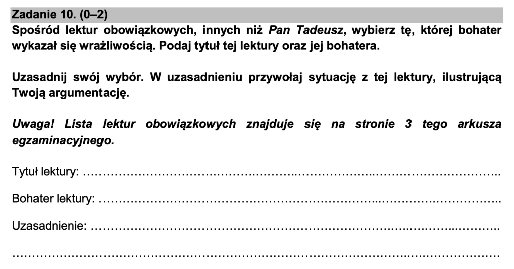 W Imieniu Bohatera Wybranej Lektury Obowiązkowej